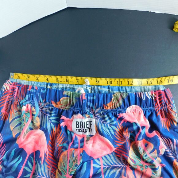 Brief Insanity Lounge Pants XL Lof of 2 Denim Flamingos Pull-On Elastic Comfort - Picture 4 of 10
